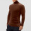 Pull homme uni à col montant et manches longues 2