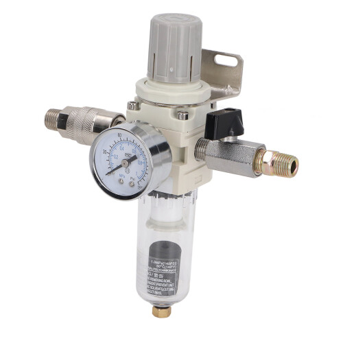 Brass Filter Element Air Filter Pressure Regulator Combo Automatic Drain Adjustable Pressure Value Clean Dry Air Transparent Container Cup Mold 1