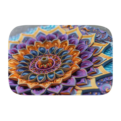3D Flower6 Αντιολισθητικό χαλί μπάνιου από αφρό μνήμης: Απορροφητικό, στεγνώνει 1