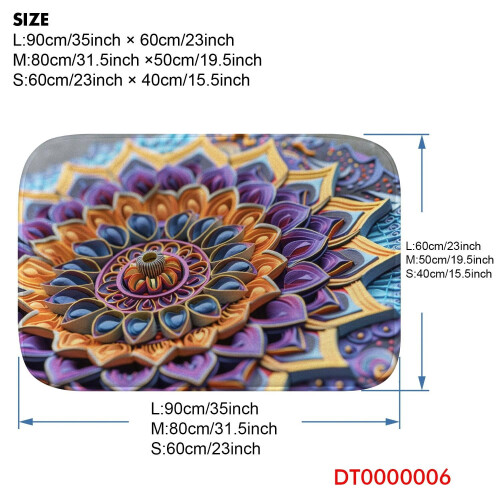 3D Flower6 Αντιολισθητικό χαλί μπάνιου από αφρό μνήμης: Απορροφητικό, στεγνώνει 2