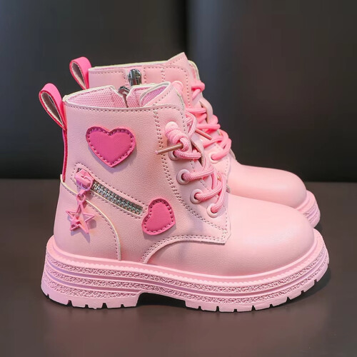 Children's Boots, Single Boots, British Sequin Strap, Side Zipper Short Boots 2
