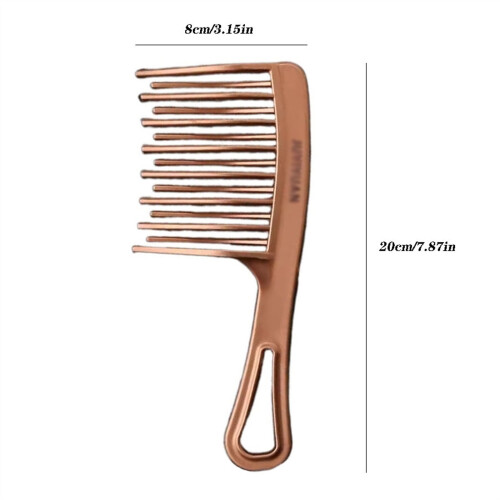 Pente duplo com dentes largos, ideal para cabelos longos e cacheados, perfeito para permanentes. 1