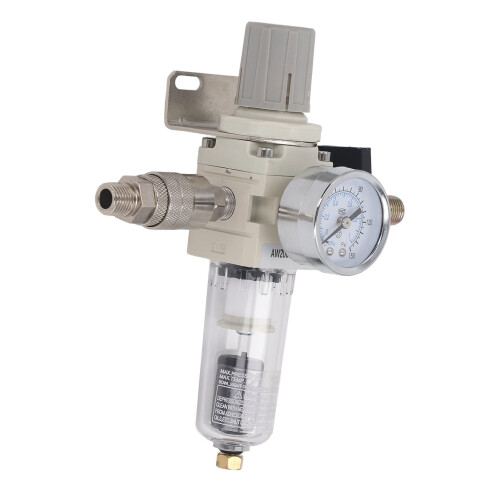 Brass Filter Element Air Filter Pressure Regulator Combo Automatic Drain Adjustable Pressure Value Clean Dry Air Transparent Container Cup Mold 2