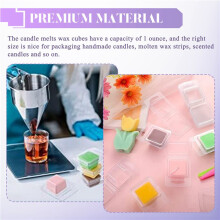 Wax Melt Molds Clear 1 Oz Square Candle Molds for DIY Chocolates Wax Melt Wickless Candles Soap Making (100 Pcs)