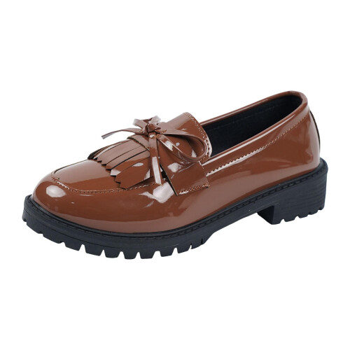 Γυναικεία Loafers με Φιόγκο Willtoo, Χαριτωμένα Παπούτσια Πλατφόρμας σε Μονόχρωμο 1