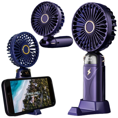 Folding fan USB-C 2 in 1 folding neck hanging handheld small fan 2