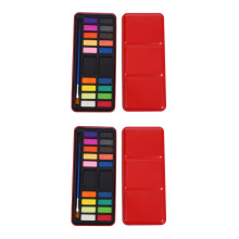 2Pcs Watercolor Paint Set with Brush Portable Multi Color Travel Kit