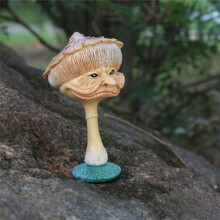 Pilz-Oma-Gesicht, Pilz-Gartendekoration, Rasenstatue für Draußen, Pilz-Oma-Bastelarbeiten