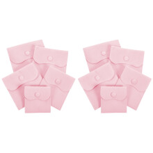 30Pcs Velvet Jewelry Storage Bags Pink Snap Button Small Gift Pouches
