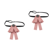 2Pcs Pink Shirt Bowtie Handmade Dress Bow Tie for Events