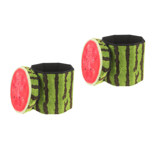 2Pièces Siège Rangement Fruit Vert Pour Salon Chambre Enfant