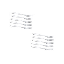 10Pcs Stainless Steel Fruit Forks Reusable for Children Party Silver