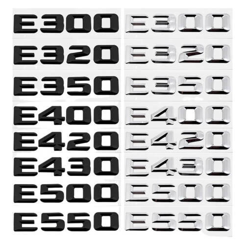 Autosticker met nummerletter voor de achterklep, geschikt voor E300, E320, E350, E400, E420, E430, E500 en E550. 1