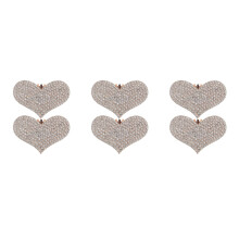 6Pcs Rose Gold Zinc Alloy Heart Shoe Clips Decorative Clips for Shoes
