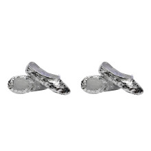 2Pcs Silver Ballet Dance Shoes PU Sole Non-Slip Yoga for Kids