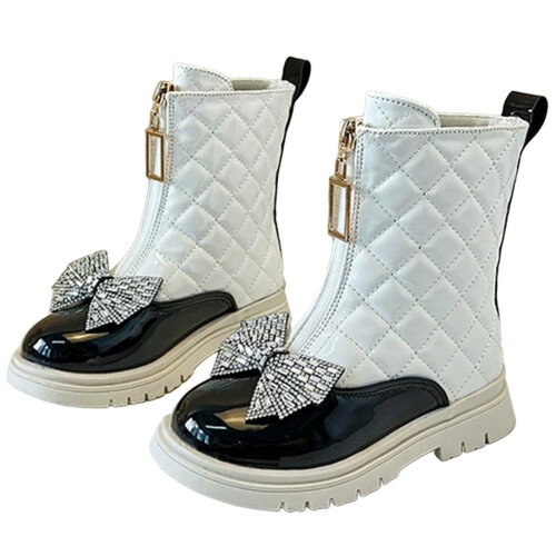Children's Boots Single Boot British Princess Bow Zipper Short Boots 2