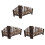 3Pcs Serving Fence Rustic Coffee Color Display Set 1