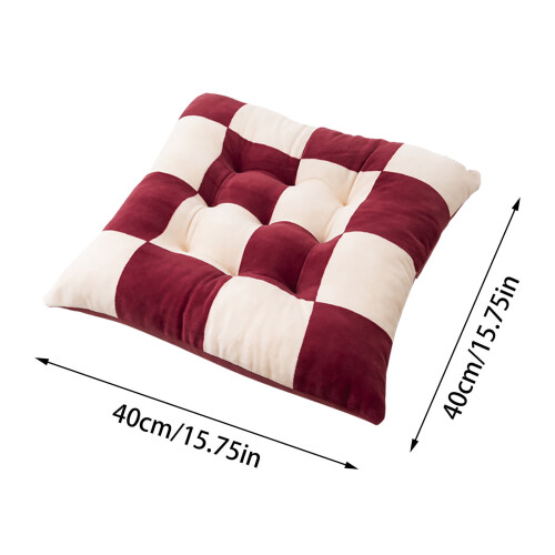 Μαξιλάρι για καρέκλα βελούδου 40x40cm με υφή καρό. Κατάλληλο για καρέκλες σαλονιού, 1