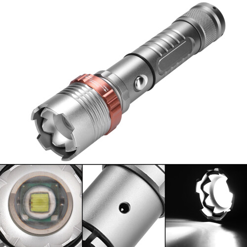 Rechargeable Led Flashlight, Titanium Alloy Mini Flashlight With Adjustable Focus Tactical Lighting For Professional Use, Waterproof IpX8Flashlight 2