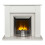 Adam Adam Avila White Marble Fireplace with Amara Electric Fire in Brushed 5