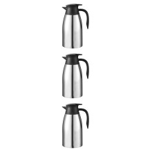 3Pièces Carafe Thermique Élégante En Acier Inoxydable Couleur Argent