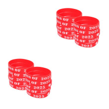 50Pcs Red Silicone Graduation Wristbands Decorative Party Accessories