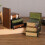 Vintage-Buchorganizer aus Holz (Attrappe) 5