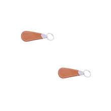 2Pcs PU Shoe Horns Long Durable Shoehorns Brown for Men