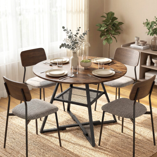 Homcom Mesa de Comedor marrón 100 x 100 x 76 cm 1
