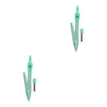 2Sets Green Metal Math Compasses for Students Portable Drawing Tools