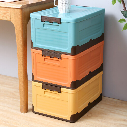 Stackable Plastic Containers For Optimal Space Utilization, Multi-Purpose Storage Solutions With Portable Design, Heavy-Duty Foldable Storage Bins 1
