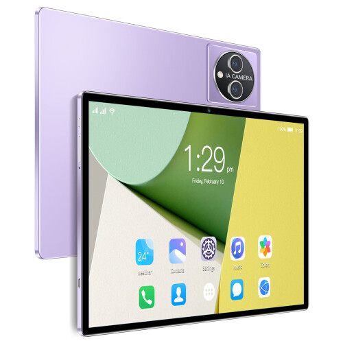 Tablet Android 14 com tela IPS de 10 polegadas, 6 GB de RAM, 32 GB de ROM, Wi-Fi, Bluetooth, câmera dupla, bateria de 6000 mAh de longa duração e 2