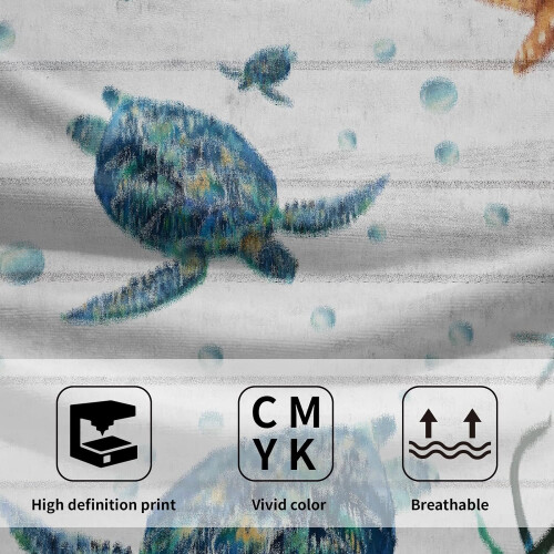 Σετ 2 πετσετών χεριών Sea Turtle Πετσέτα μπάνιου επισκεπτών Tropical Ocean Μαλακή πετσέτα 2