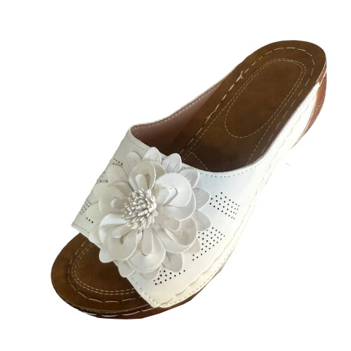 Willtoo Women's Wedge Sandals Flower Flat Open Toe Platform 2