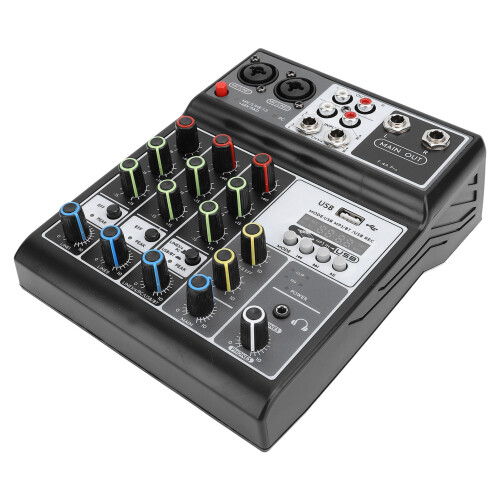 Mesa de som com Bluetooth, modo multi-interface e som nítido para apresentações de bandas e conferências. 1
