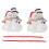 Sneeuwpop hars hanger voor kerstboom, 2 stuks 1