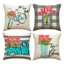 Kussenslopen met onzichtbare ritssluiting, bloemenprint, machinewasbaar, decoratief voor woonkamer, slaapkamer en tuin.