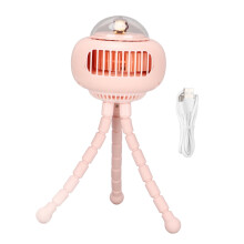 Flexibele statiefventilator voor kinderwagen, draagbaar, krachtige luchtstroom, USB-oplaadbaar voor veelzijdig gebruik (1 stuk)