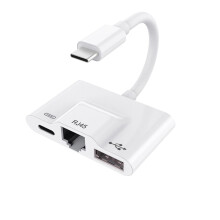 Port de rețea Ethernet Hyper Speed Links, adaptor portabil și durabil cu port de încărcare rapidă, plug and play pentru o conexiune la rețea
