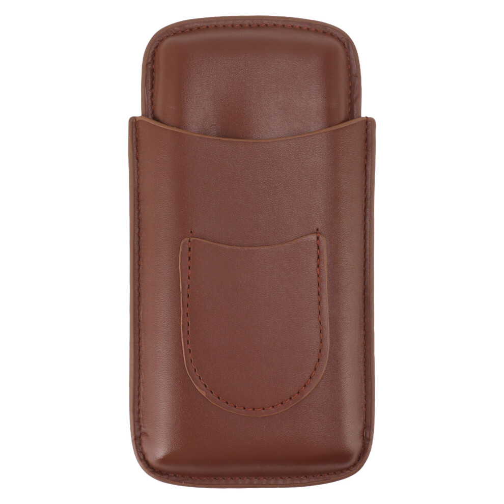 Cigar Enthusiast Gift Leather Cigar Case Portable Cigar Accessories Stainless Steel Cutter Travel-Friendly Design Premium Leather Front Pocket Storage