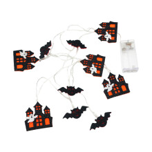 Halloween Castle & Bats String Lights1.65m10-Lights Plastic for Home Party Decor with IP44Waterproof and Battery/USB Operated