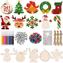 Wooden Christmas Ornaments DIY Set 341 Pieces