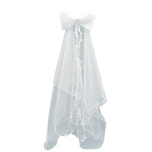 Delicate Wedding Bridal Veil with Pearl&Bowknot Girls Bride Veil Long Tulle Wedding Tiaras for Women Bridesmaids
