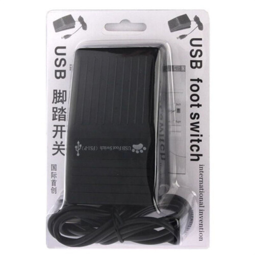 ESTONE Plastic USB Single Foot Switch Pedal Control Pre-Progr Key for Keyboard Mouse PC