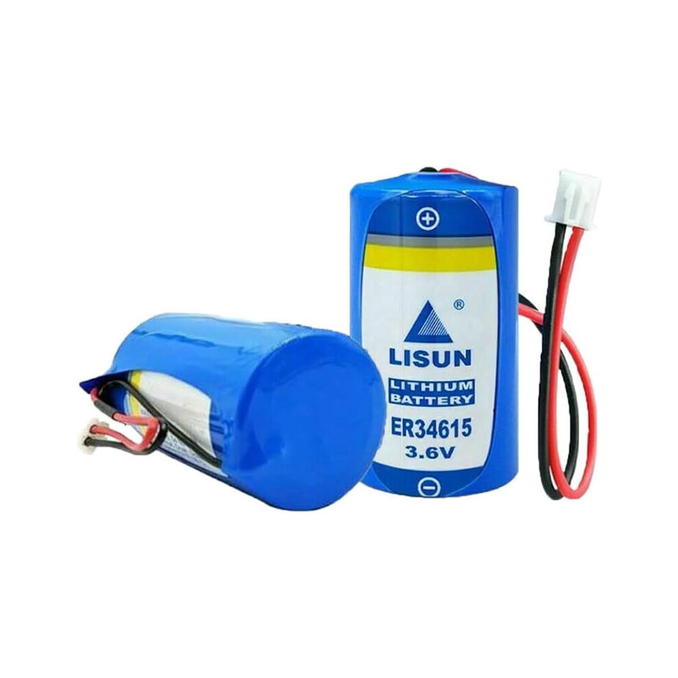 2 Pack Er34615 D Size Lithium Battery 3.6V 19000Mah For Multipurpose Plc Programmer Etc Battery With Plug White 9313598223296