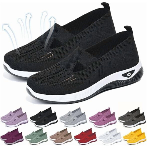 Women's Orthopedic Breathable Mesh Sneakers Black
