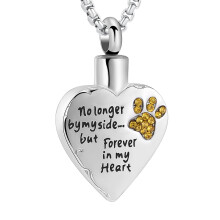 Paw Print Urn Necklace for Ashes with Birthstones Cremation Necklace for Pet Stainless Steel Ash Necklace Memorial Ash Holder