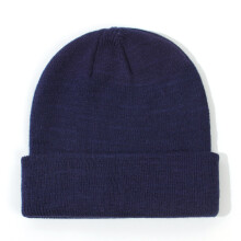 Winter Knitted Beanie Newborn Crochet Pullover Warm Cap Navy Blue M