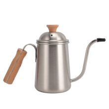 Stainless Steel Coffee Pot 650 ml Sanded Finish Wooden