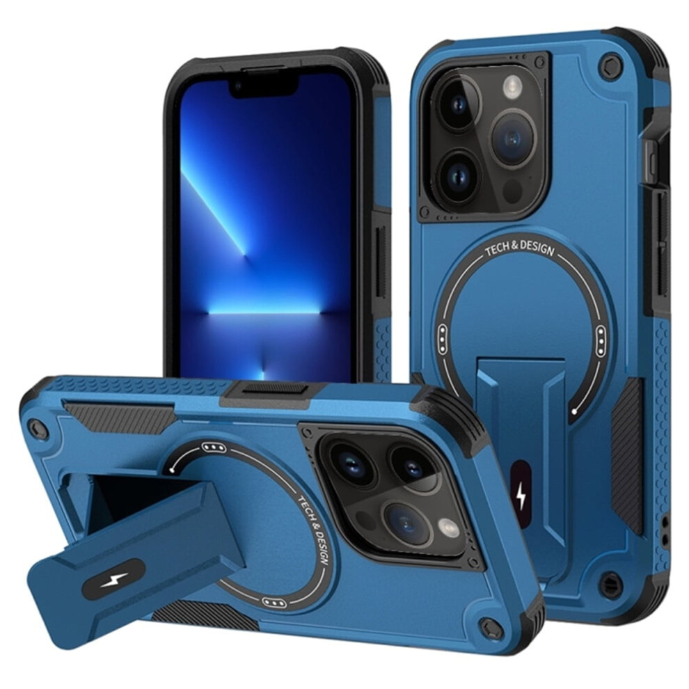 Iphone 13 Pro 6.1" Case [Compatible With Magsafe] Â Military-Grade Shockproof Tpu With Built-In Stand, Blue 9496895256843